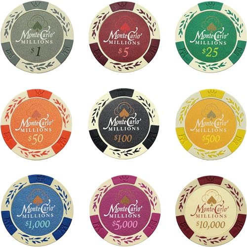 MRC POKER 500 pcs 14g Monte Carlo Millions Deluxe Poker Chip Set