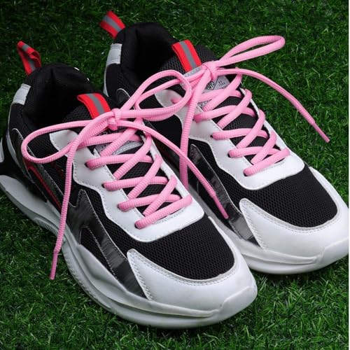 Image of 2 Pairs Oval Athletic Shoelaces 33 Colors 1 /4 inch Half Round Shoe Laces for Sneakers