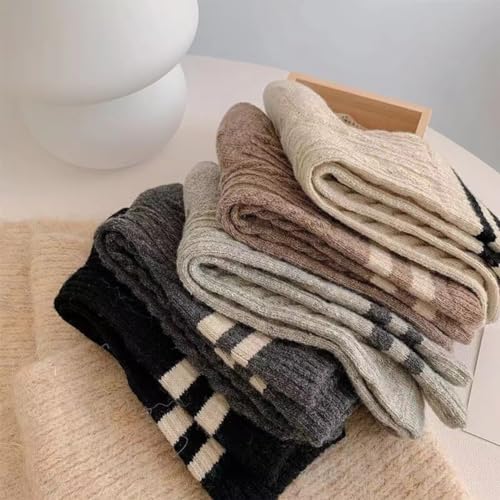 Novelty Socks For Women Striped Retro Crew Socks Sporty Calf Socks Casual Cotton Socks Women (5-pairs b,Acrylic)3