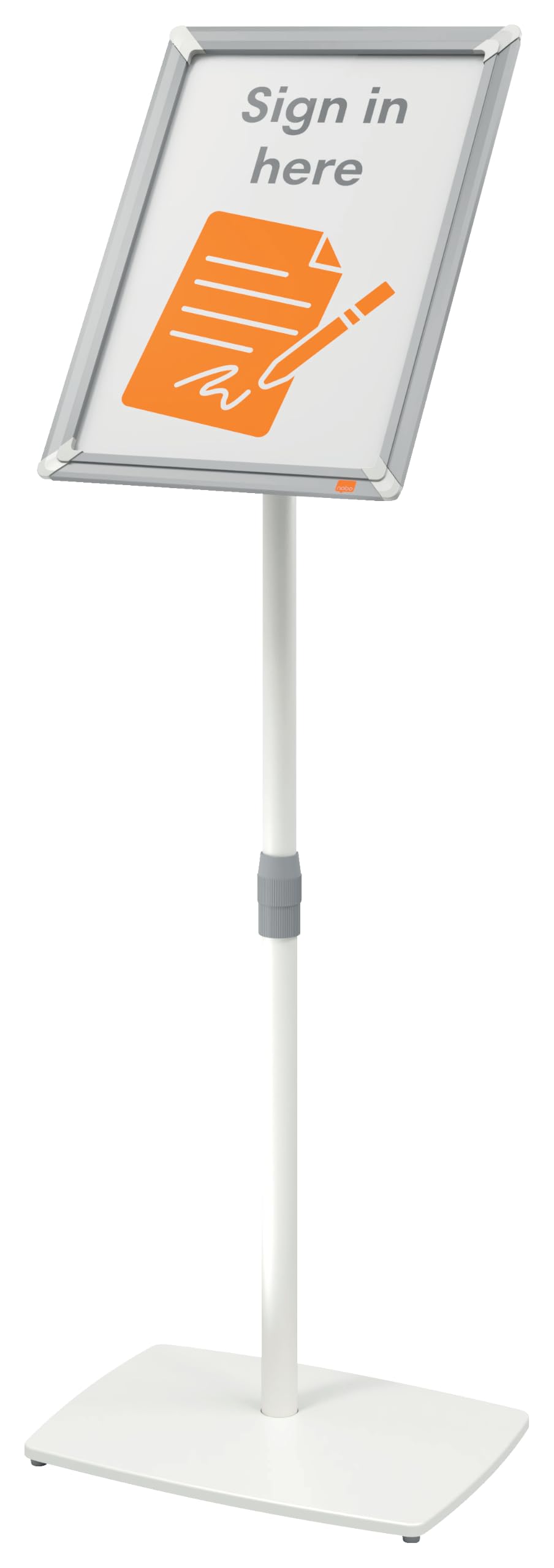 Nobo Premium Plus DIN A3 Infoständer, höhenverstellbar & drehbar | Klapprahmen für schnellen Posterwechsel, 780-1300 mm, blendfreie PP-Abdeckung, Empfang, Messe, Praxis