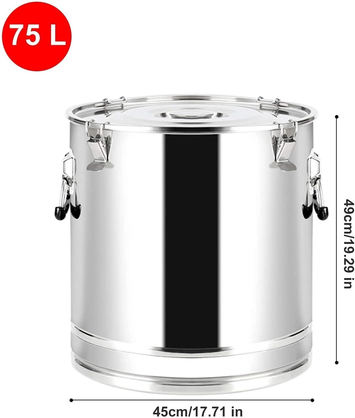 Stainless Steel Airtight Barrel, Large Capacity Milk Barrel, Stainless Steel Milk Transportation, Silicone Airtight Barrel, Used for Storage of Milk Wine,75L