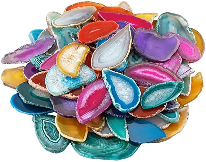 mookaitedecor Polished Onyx Table Lamps, Geode Onyx Plates 12-Pack