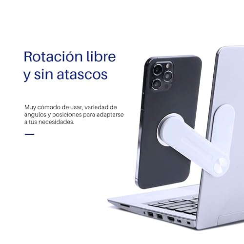 Todotumovil Soporte Magnético Plegable Lateral para Móvil, Tablet y Pantalla de Ordenador, Unión por Imán, Estable, Ajustable (Blanco) - imagen 5