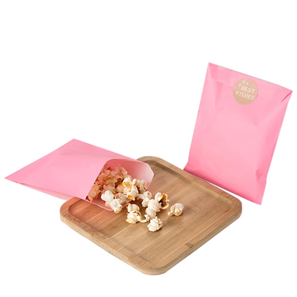 Amazon.com: Amsthow Flat Paper Treat Bag Pink Cookie Paper Bags