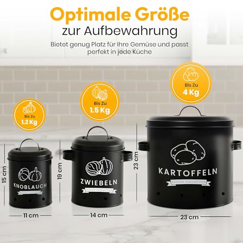 ideal für 5-8 kg Kartoffeln - Detailansicht von Kartoffel Aufbewahrungsbox 3er Set Deal – Dealfoxx.de