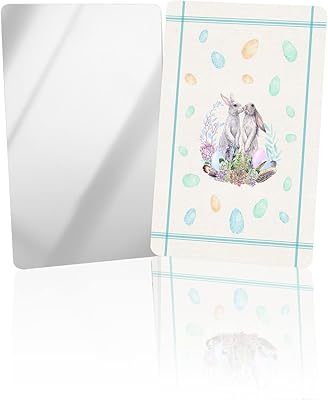 OComster Easter Eggs and Bunny Compact Mirror Bulk 4 Pack Card Mirror, Watercolor Succulent Plants Small Compact Mirror for Purse, Rectangular Handheld Pocket Makeup Mirror