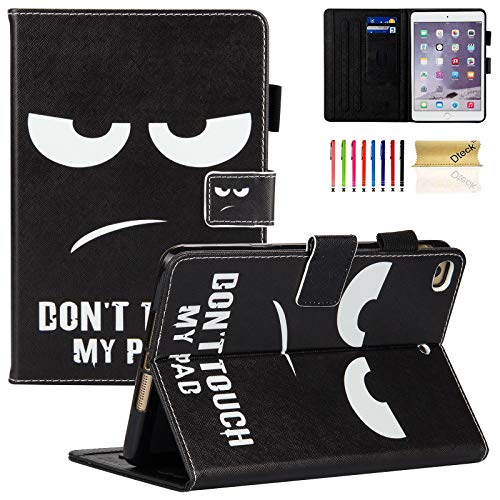 iPad Mini Case, iPad Mini 5 4 3 2 Case, Dteck Slim Multi-Angles Folio Stand Premium PU Leather Wallet Cover with Smart Auto Sleep/Wake for iPad Mini 5/4/3/2/1, Don't Touch My Pad