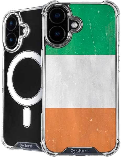 Skinit Phone Case Compatible with MagSafe iPhone 17 - Ireland Flag Distressed Design