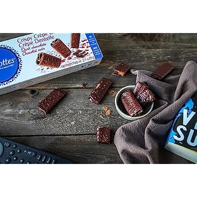 Gavottes French Dark-Chocolate-Covered Mini Crispy Crepes 2 Pack | Ready to eat Crispy Crepes | Crispy Crepes From France | Mini Chocolate Covered Crispy Crepes (2 Packs of 18 | 2 x 3.17oz/90g)