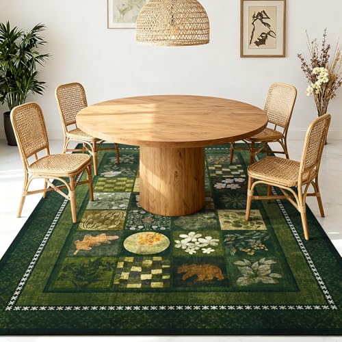 Tapete grande 182x109 cm geométrico floral antideslizante miniatura 6