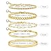 AamAccess Gold Bracelets for Women Trendy, 14K Gold Plated Stackable Adjustable Charm Paperclip Chain Cuban Link Layered Waterproof Jewelry Bracelet Set Gift (Fashion Decor 5)