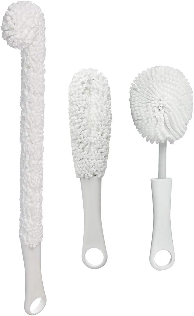 Oenophilia Glassware Cleaning Brush Set of 3, Contains