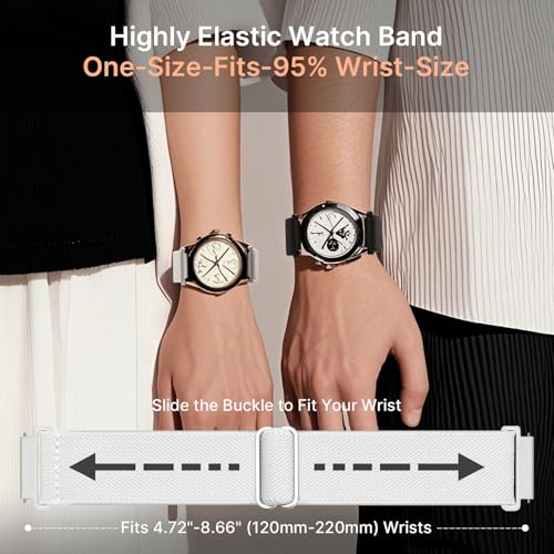 Image of Fullmosa 4-Pack 20mm Water-Resistant Nylon Watch Straps | Compatible with Amazfit Bip U, Amazfit GTR /GTS, Samsung Galaxy Watch 7 /6 /5 /4, Garmin Venu and Other 20mm for Men Women