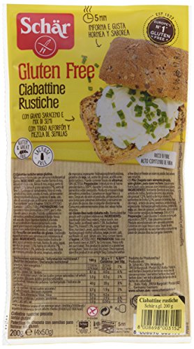 Dr. Schar Ciabattine Rustiche Pan - Paquete De 4 X 50 Gr - Total: 200 Gr - [Pack De 3]