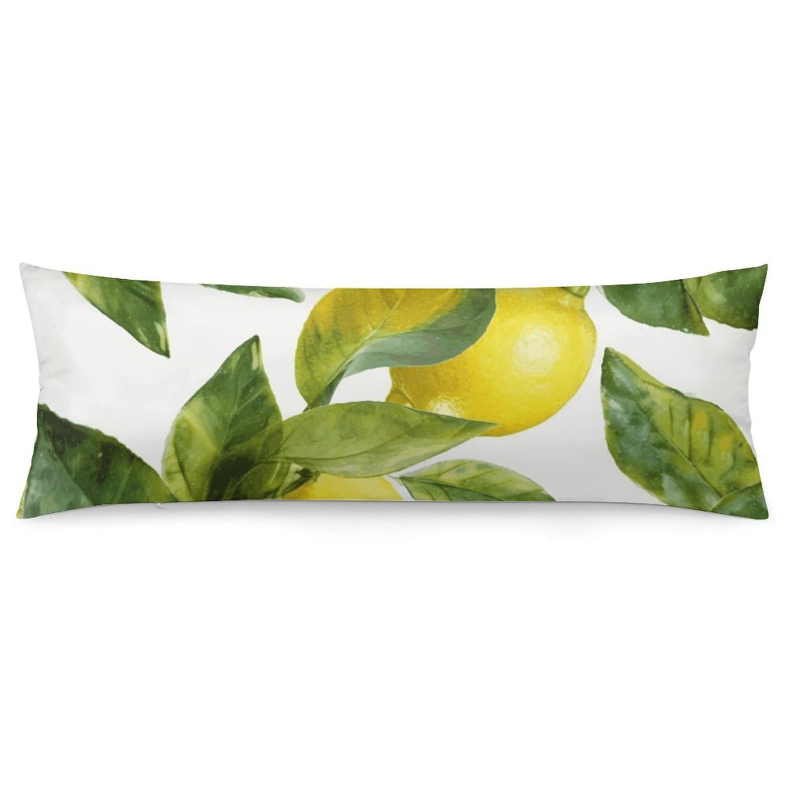 2 Pack Pillow Cases for Hair and Skin, Soft Breathable Pillow Case Covers with Hidden Zipper, Lemon Branch Leaves Pillowcase 20"x54" Pillow Covers for Sleeping Gift