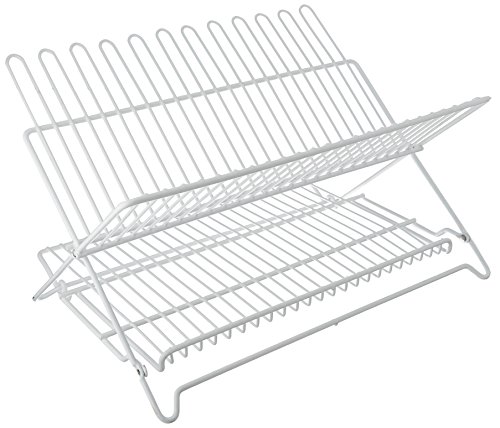 HOMEBASIX Ji-22W-3L Foldable Dish Rack, White
