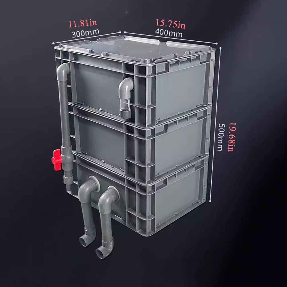 Filtre pour Aquarium d'eau Douce et d'eau de mer - Filtre à Bascule pour Aquarium (40 x 30 x 50 cm) - Pompe et Masses filtrantes Non incluses - Système de Filtration d'eau Efficace