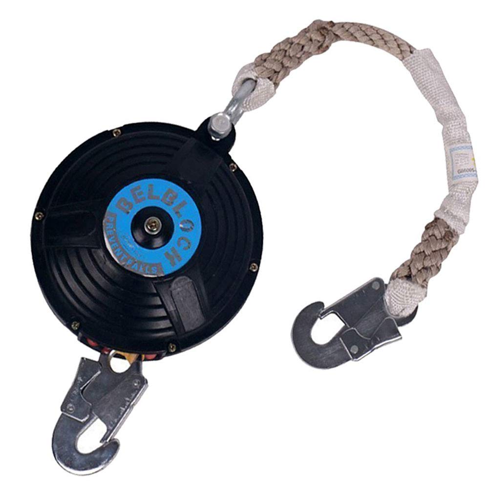 Línea de Vida autoretráctil, Amortiguador de Cuerda, limitador de caída Personal con Gancho de Barra de Refuerzo, Red de poliéster Dynema para Conector rápido para Montaje
