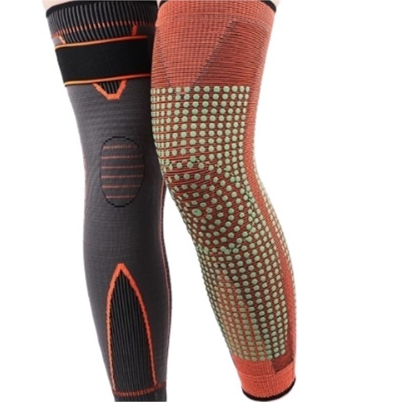 Exercise, protection Strap Knee Protector Warm Long Male Female Knee Protector ﻿ for Fitness, cycling, running, playing football(Orange)