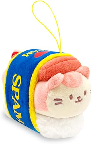 Anirollz Llavero oficial de peluche SPAM Musubi de 4 pulgadas Suave, esponjoso, cálido, lindo, cómodo, seguro Almohada con búho zorro panda -
