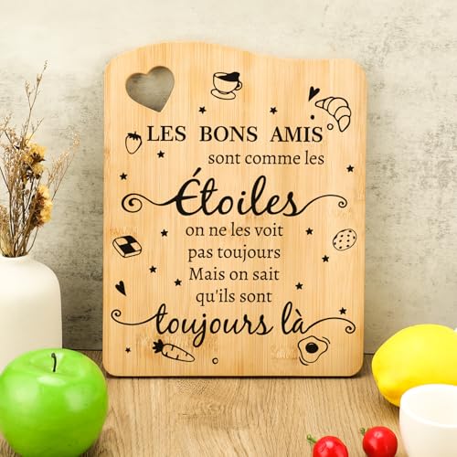 Tulolvae Cadeau Anniversaire Meilleure Amie, Planche à Découper en Bambou – vue 5