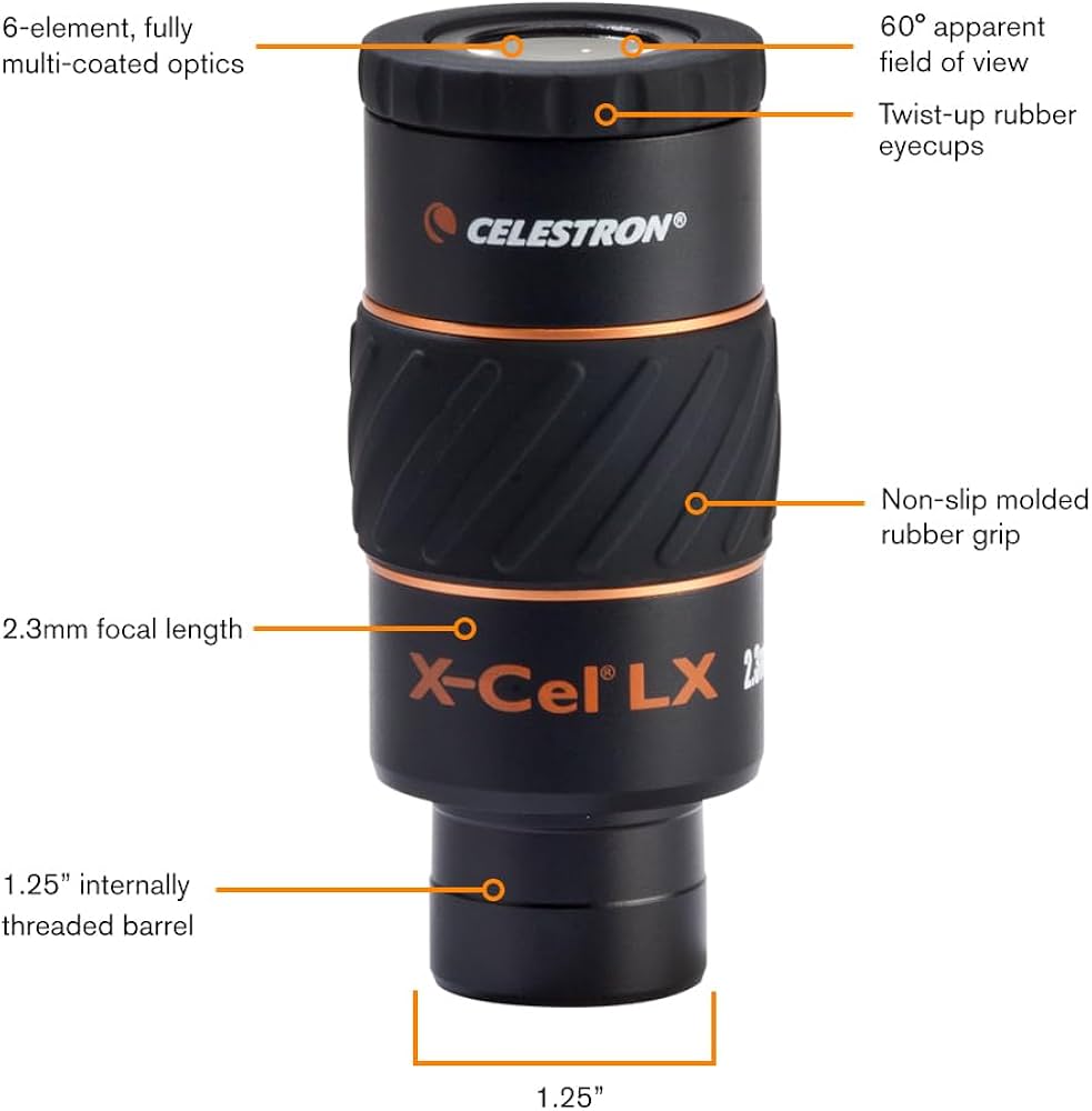 Amazon | Celestron X-Cel Lx 接眼レンズ、ブラック、1.25インチ 2.3mm