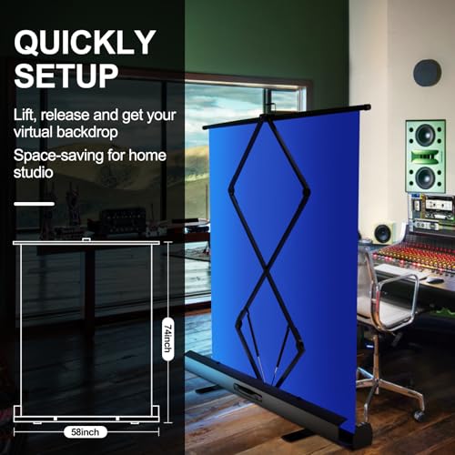 Image of EMART 58x74in Collapsible Blue Screen Backdrop Portable Chroma Key Panel