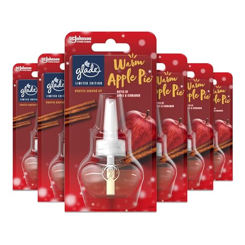 Glade Plug in Air Freshener Refill, Electric Scented Oil Room Air Freshener, Warm Apple Pie, Pack of 6 (6 x 20ml)