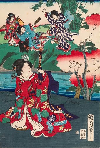 L'Histoire du Genji Toyohara Kunichika grand tableau mural pour masquer les murs blancs 60x90