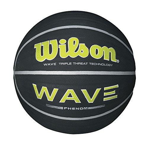 WILSON Wave Phenom Black/Lime Basketball, Official Size