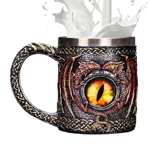 Boccale di birra Drago - Boccali da uomo norreni e celtici, articoli da bere a stecca| Tazza da caffè con boccale a di occhio di drago, regalo da collezione di decorazione dal design creativo, b