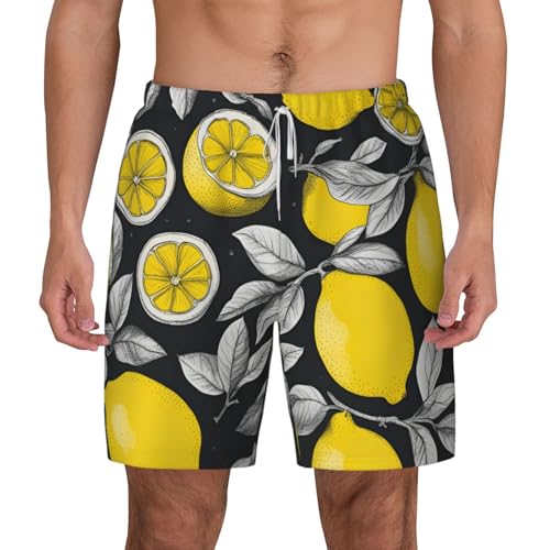 Short de bain homme léger contre les irritations motif citron
