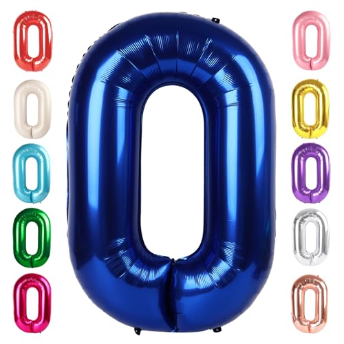 Image of Number 0 Balloon Birthday Decorations, 40In Navy Blue Balloons for Party | Eye-catching Appearance, Perfect Decorative Centerpieces, Convenient Self-sealing Structure, Widely for Various Occasions