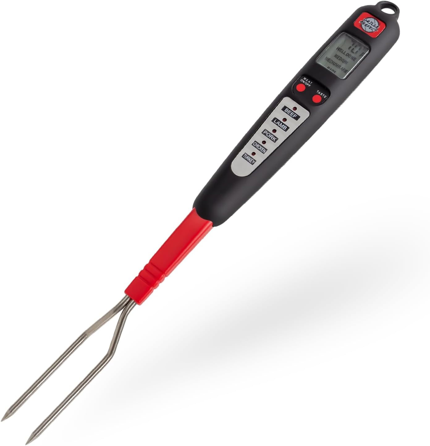 - Digital Meat Thermometer Fork for Grilling and Barbecue Fast Read Electronic Probes with Ready Alarm Quick Accurate BBQ Temperature for Steak Chicken Hot Grilled Food