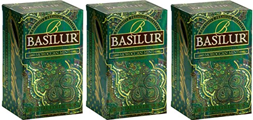 Basilur "Moroccan Mint" Oriental Tea Collection | 100% Pure Ceylon | 20 Count Foil Enveloped Teabags - Pack Of 3 #TOP9