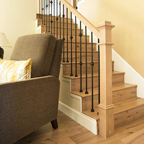 T61 - Iron Balusters - Double Knuckle - Hollow - 44 In X 1/2 In Square - Box Of 10 (Satin Black) #TOP3