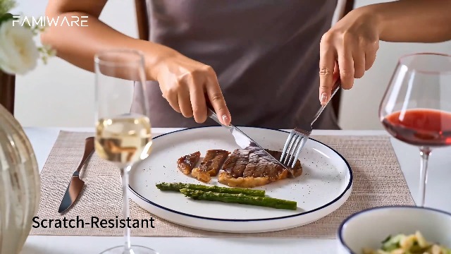 Amazon.com | Famiware Porcelain Dinnerware Set, 12-Piece Modern