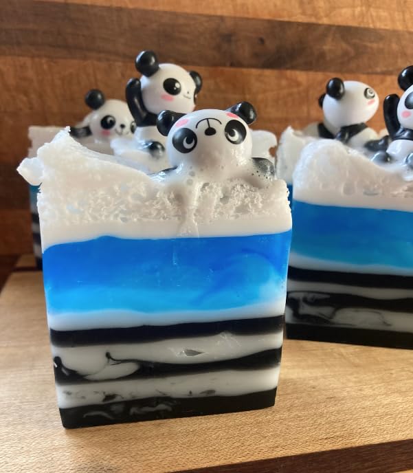 Miniatura 5 de Panda soap bar strawberry lemonade glycerine soap bar with a panda figure on top great for Easter baskets, stocking stuffer panda theme