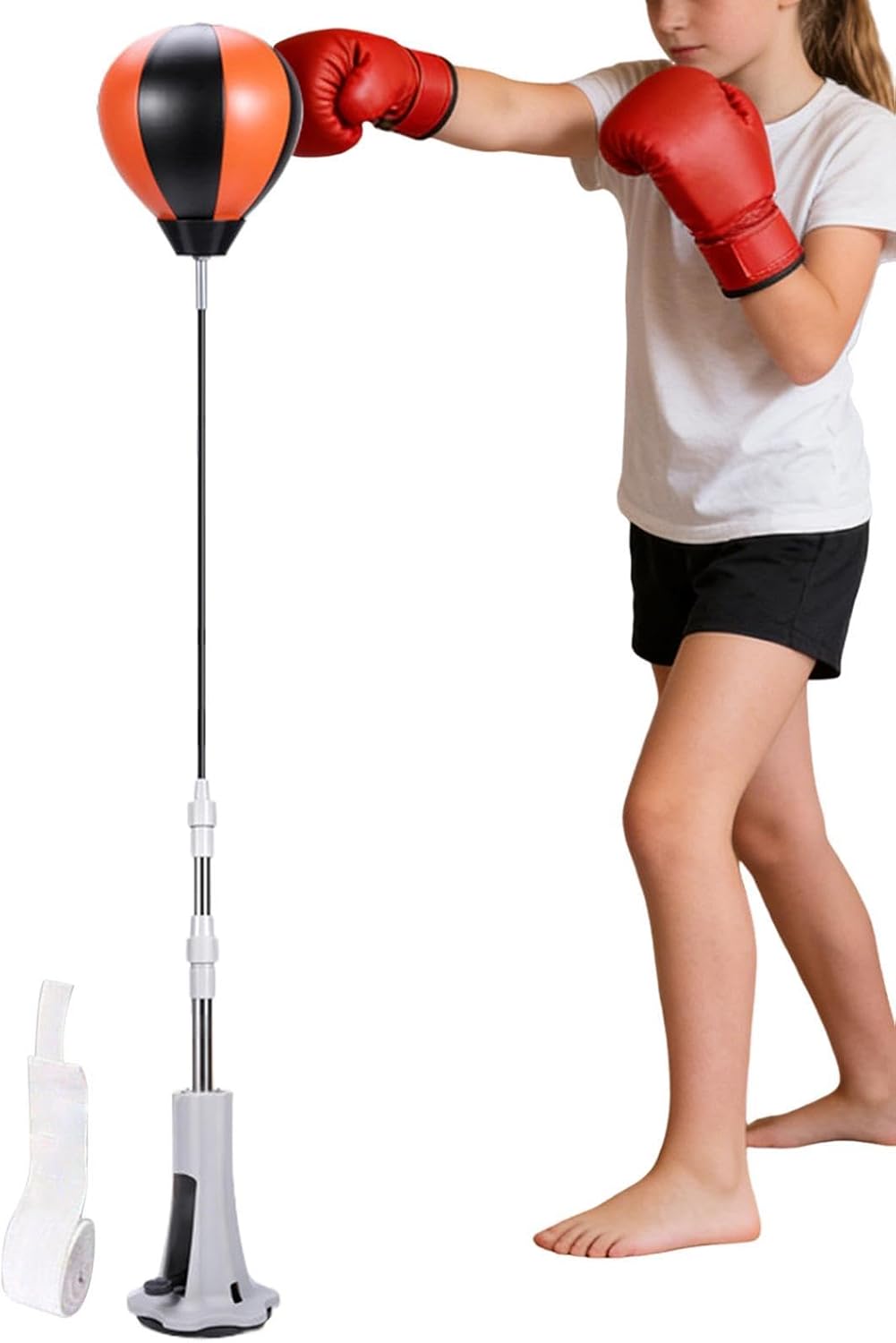 Punching Bag with Stand, with Strong Suction Cup Base, Set, Height Adjustable Speed Boxing Bag for Training, Boxing Equipment, Versatile Use, for Kids, Adults, Reducing Stress, Ańxíety