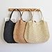 MODODO Braided Straw Handbag Large Capacity Woven Shoulder Bag Fashionable Color Basket Bag for Beach Vacation