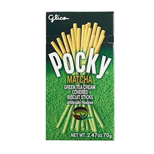Pocky Matcha Green Tea Cream Covered Biscuit Stick Snack, 2.47
