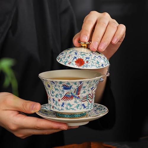Fanquare Chinese Porcelain Gaiwan Tea Set
