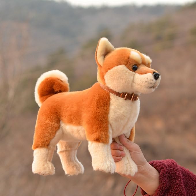 LIUHONGFEI Simulated Shiba Inu Plush Toy Realistic Akita Inu Doll Children's Festival Gift Limbs Without Aluminum Wire Cannot Stand Still on the Table