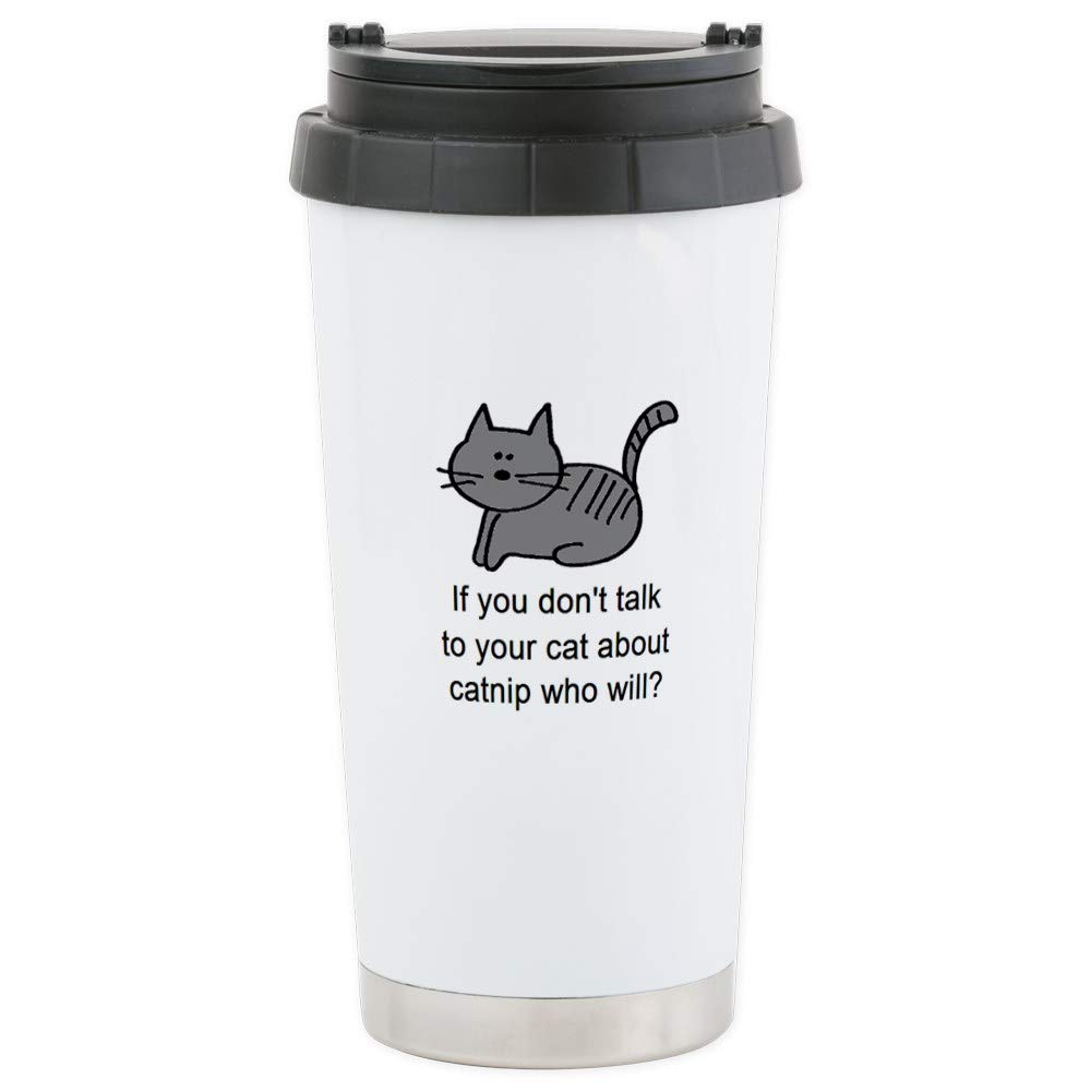 CafePress Talk To Your Cat Stainless Steel Travel Mug 20 oz. Insulated Stainless Steel Coffee Tumbler