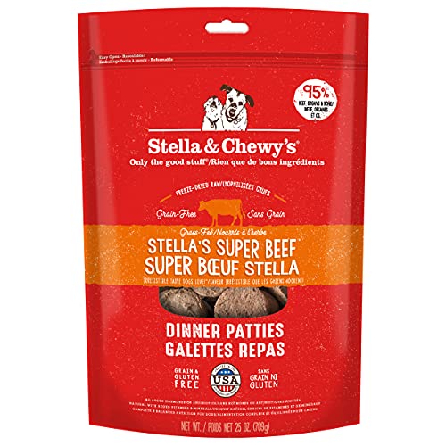 Stella & Chewy’s Freeze Dried Raw Dinner Patties – Grain Free Dog Food, Protein Rich Stella’s Super Beef Recipe – 708g Bag image 1