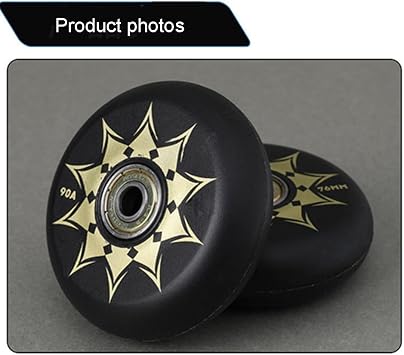 90A Inline Skate Replacement Wheels, 4 Pack 64mm 68mm 70mm 72mm 76mm 80mm Silent PU Durable Skate Replaceable Wheel for Smooth Safe Skating