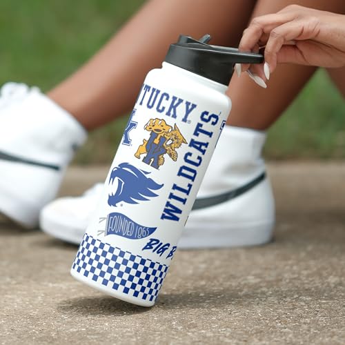 Image of Logo Brands NCAA Native 34 oz Quencher Water Bottle - | Local Icons Design | Double-Wall Insulated| Leak-Proof Lid & Built-In Straw