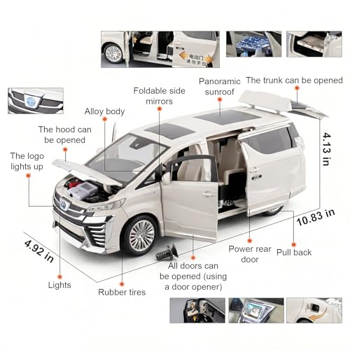 Modelo de Coche Vellfire MPV 1:18 con Sonido y Puertas Automáticas miniatura 2
