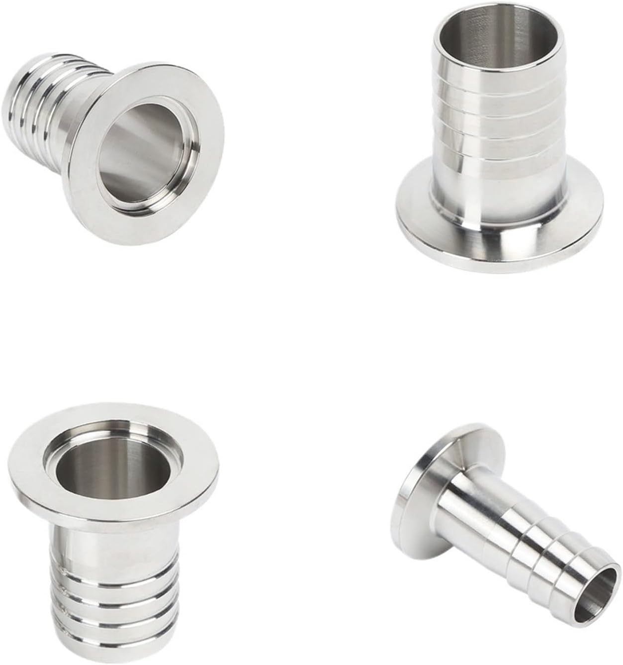 1pcs 304 Stainless Steel Vacuum Hose OD6 8 13 16 20 25 38mm Flange Pipe Fitting Clamp KF16 KF25 KF40 KF50(KF25toOD6mm)