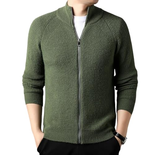 Chaqueta de punto con cremallera de cuello medio, confort térmico y versatilidad informal